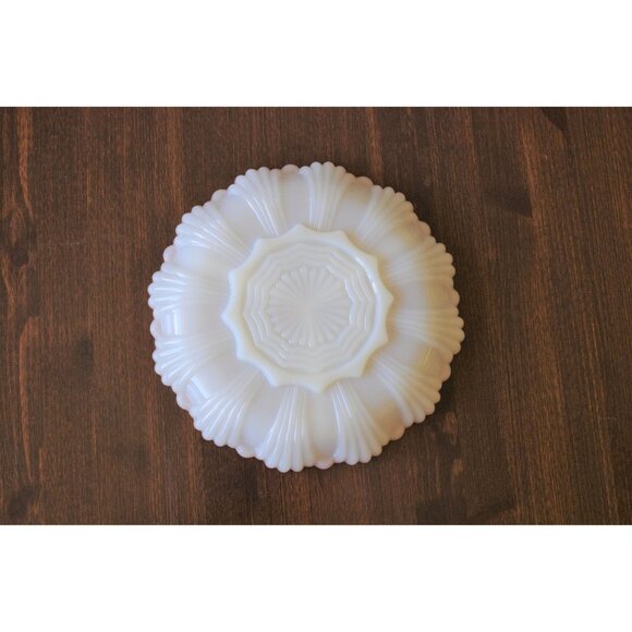 Milk Glass Divided Serving Platter 10" Holiday Divided Serving Dish Gold Rimmed - Picture 2 of 2